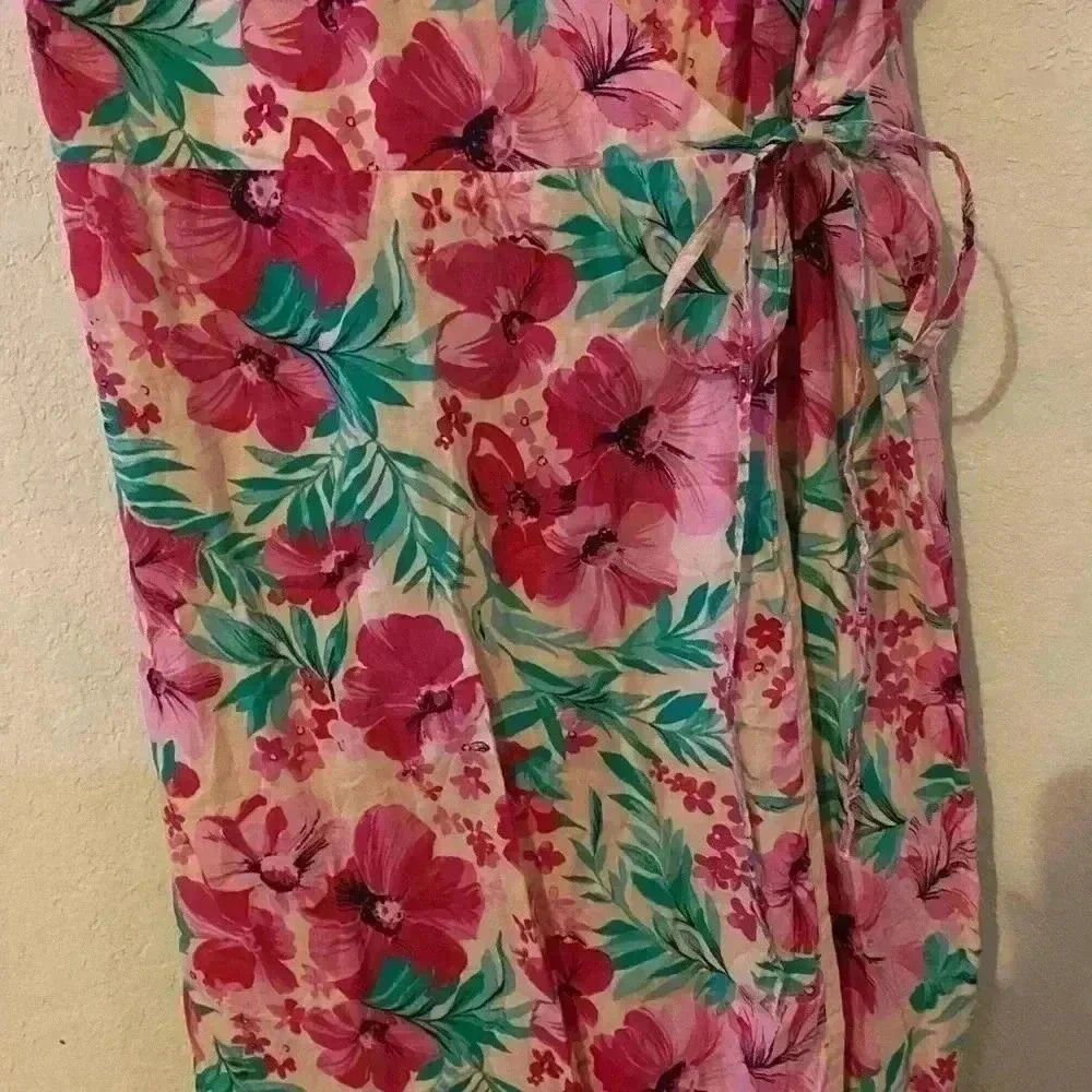 J.Crew Factory Floral  Rosette Coquette Wrap Sleeveless Midi Dress Size 6 - Picture 10 of 10